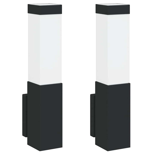 Lampade da Parete Esterne 2 pcs Nero 10.5 x 6 x 35 cm 4005964