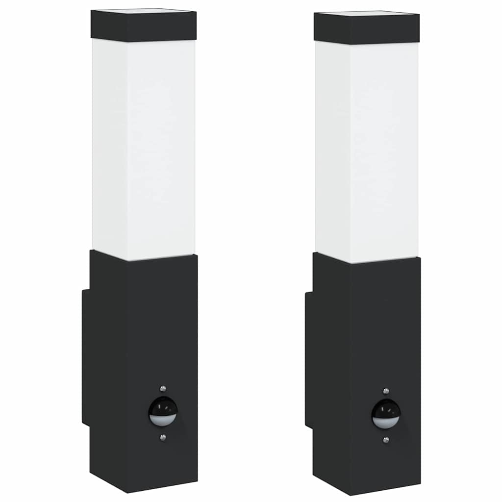 Lampade da Parete Esterne 2 pcs Nero 10.5 x 6 x 35 cm 4005966