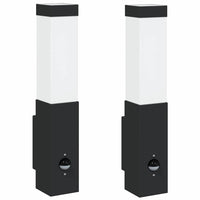 Lampade da Parete Esterne 2 pcs Nero 10.5 x 6 x 35 cm 4005966