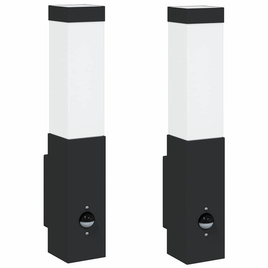Lampade da Parete Esterne 2 pcs Nero 10.5 x 6 x 35 cm 4005966
