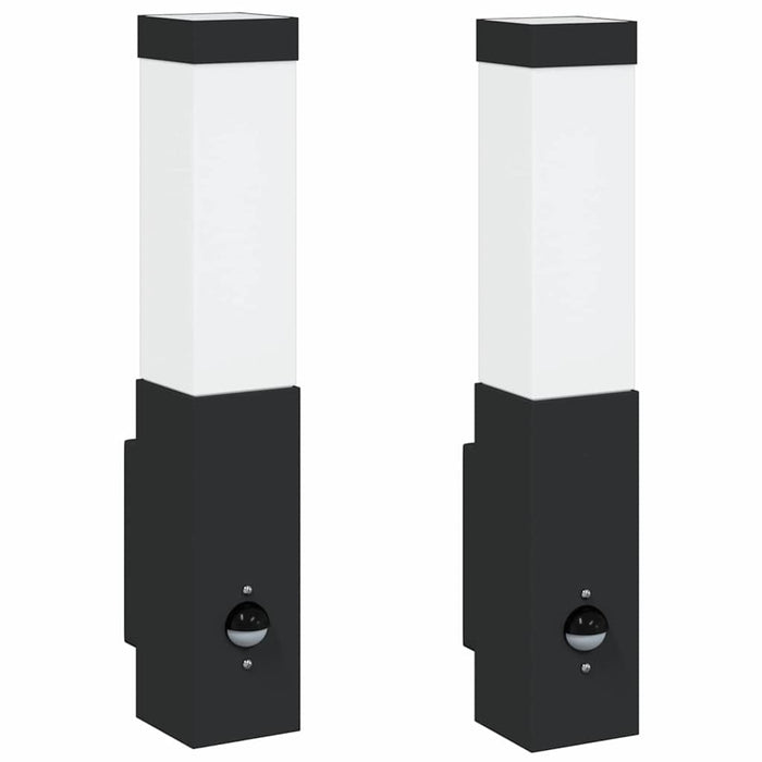 Lampade da Parete Esterne 2 pcs Nero 10.5 x 6 x 35 cm 4005966