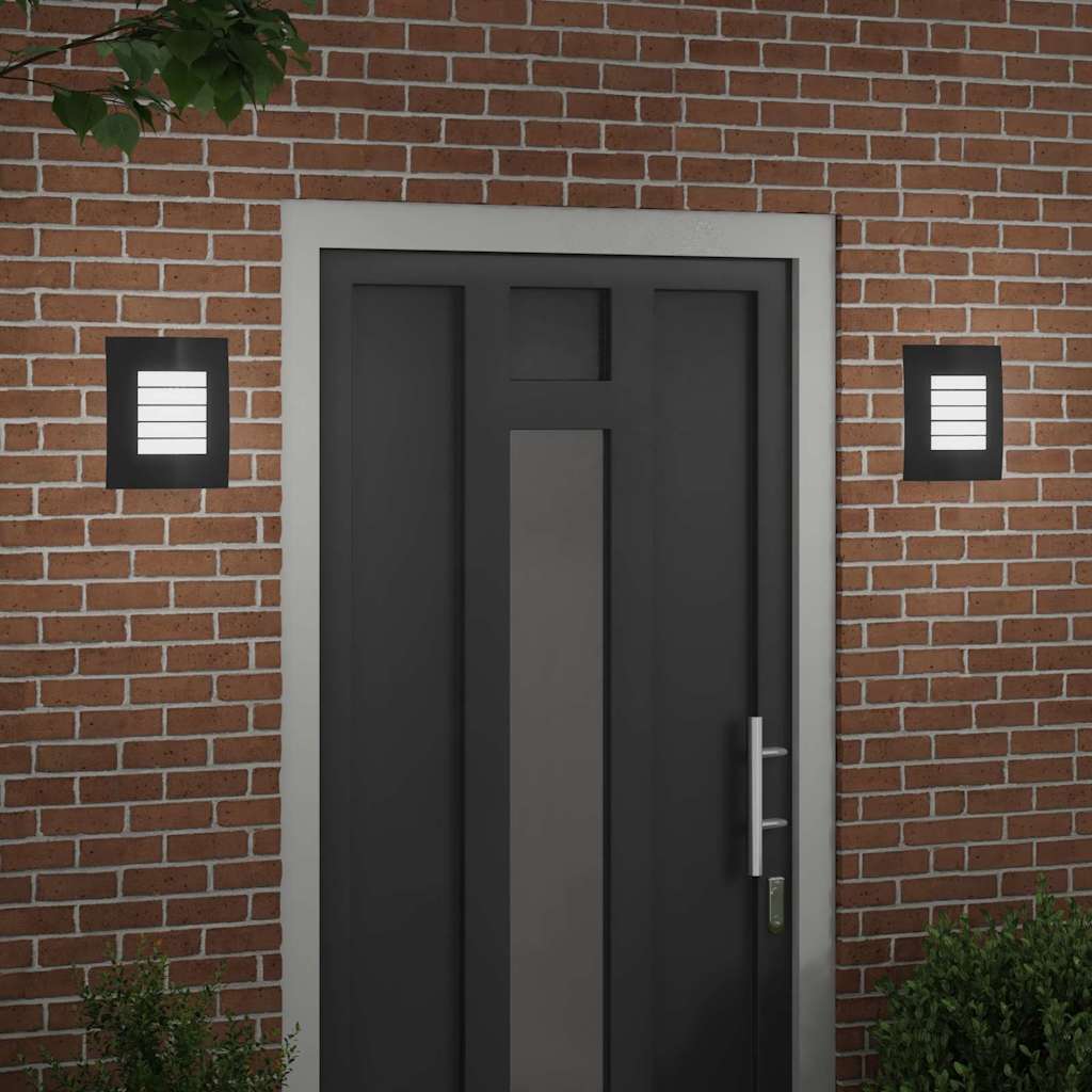 Lampade da Parete Esterne 2 pcs Nero 23.5 x 10.5 x 26 cm 4005972