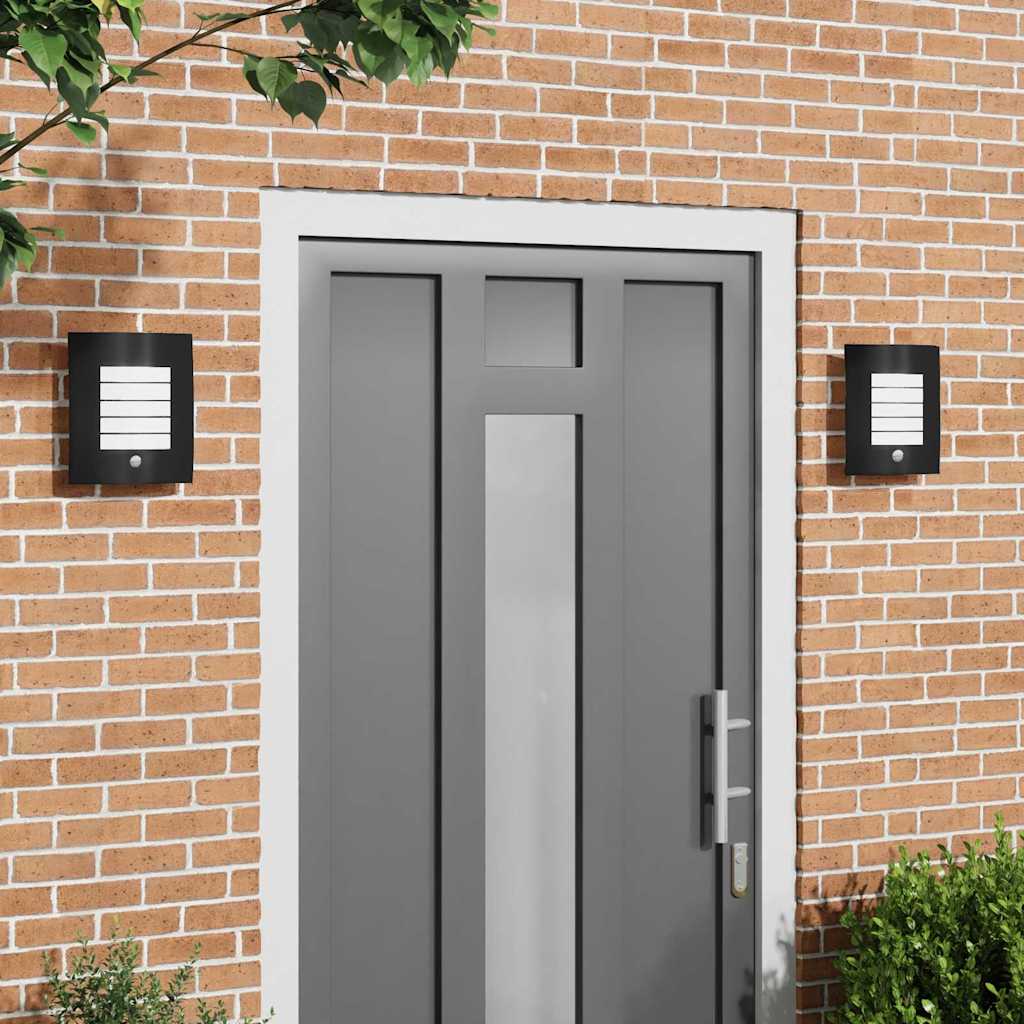 Lampade da Parete Esterne 2 pcs Nero 23.5 x 10.5 x 26 cm 4005974