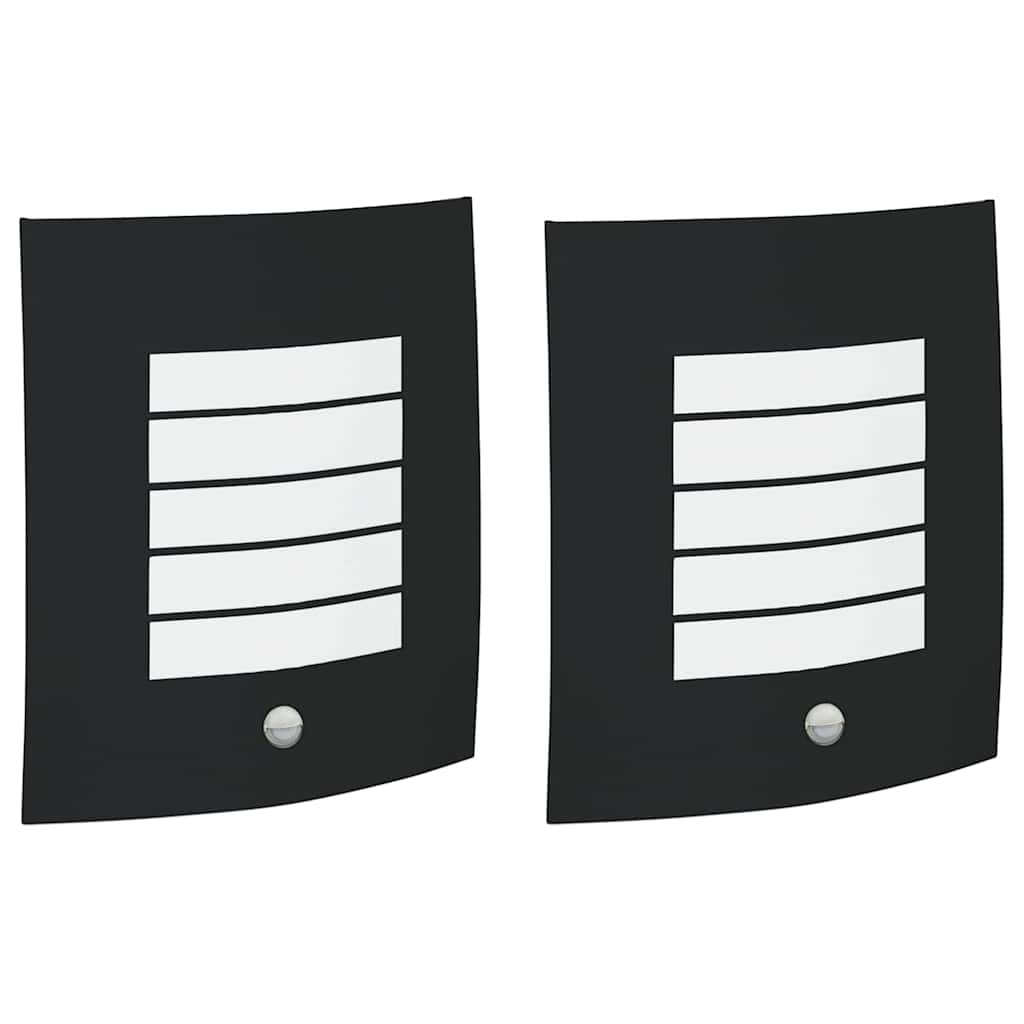 Lampade da Parete Esterne 2 pcs Nero 23.5 x 10.5 x 26 cm 4005974