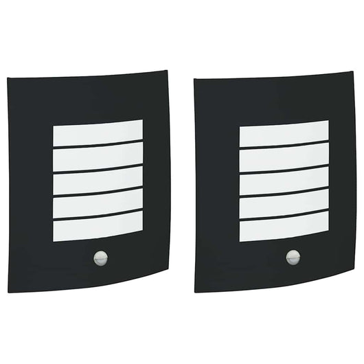 Lampade da Parete Esterne 2 pcs Nero 23.5 x 10.5 x 26 cm 4005974