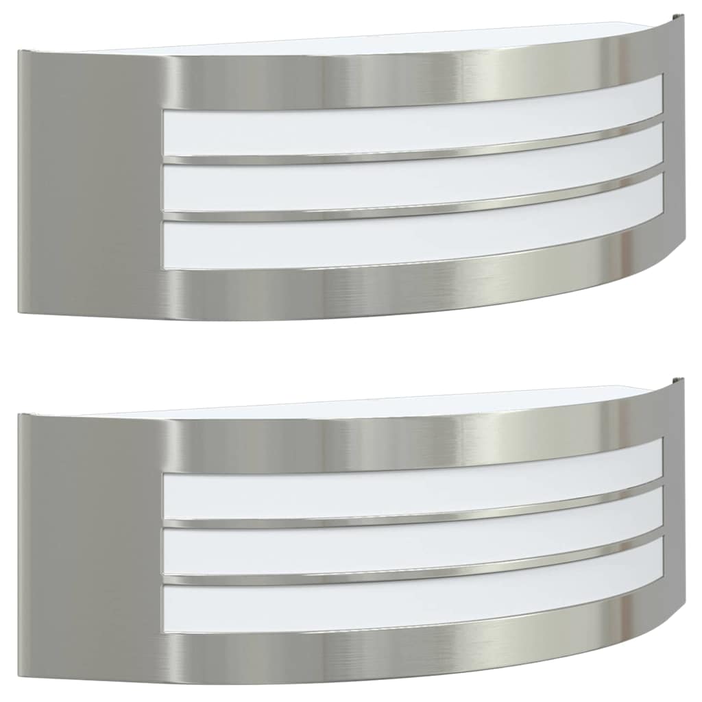 Lampade da Parete Esterne 2 pcs Argento 32 x 10 x 10 cm 4005976