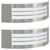 Lampade da Parete Esterne 2 pcs Argento 32 x 10 x 10 cm 4005976