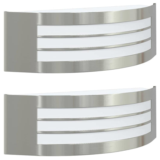 Lampade da Parete Esterne 2 pcs Argento 32 x 10 x 10 cm 4005976