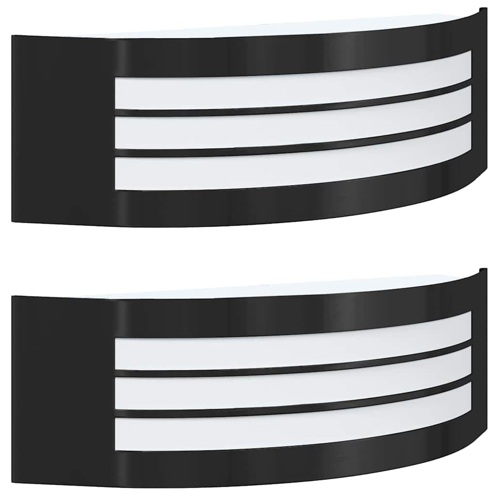 Lampade da Parete Esterne 2 pcs Nero 32 x 10 x 10 cm 4005978