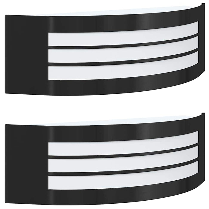 Lampade da Parete Esterne 2 pcs Nero 32 x 10 x 10 cm 4005978