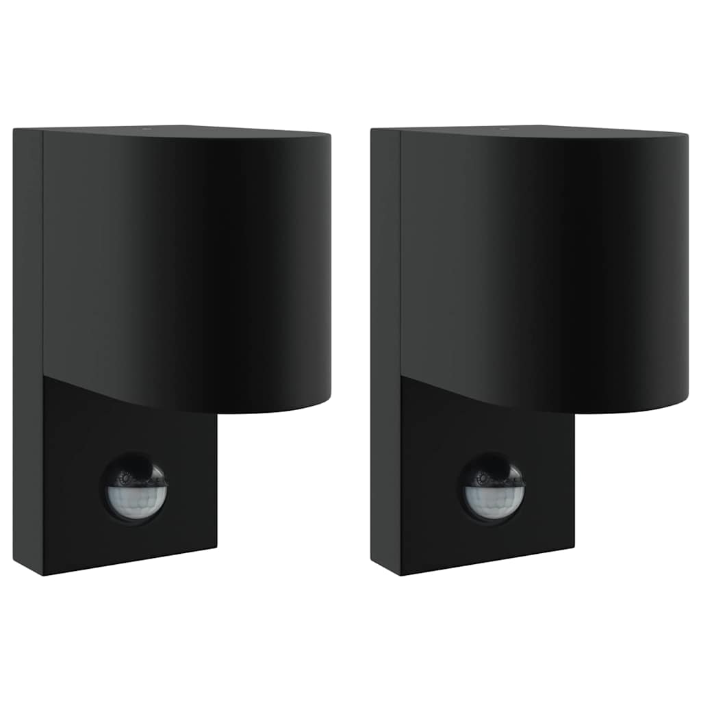Lampade da Parete Esterne 2 pcs Nero 12 x 7 x 15 cm 4005982