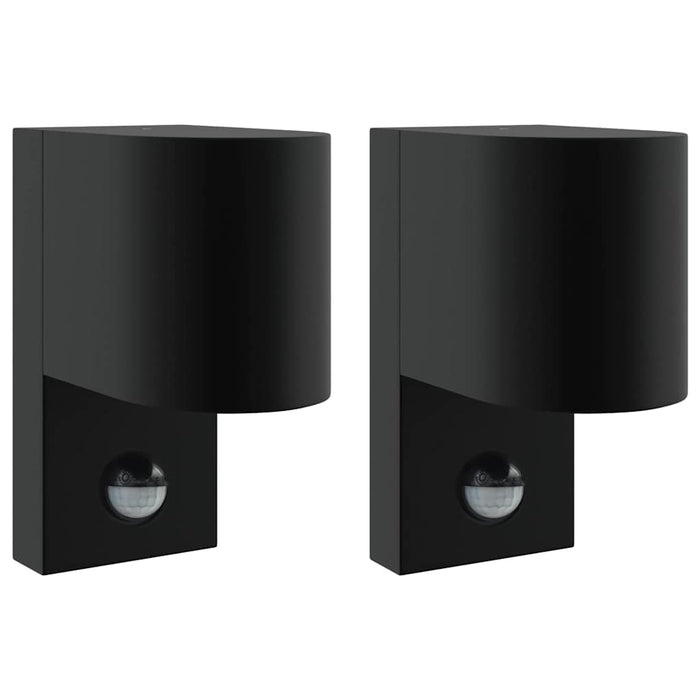 Lampade da Parete Esterne 2 pcs Nero 12 x 7 x 15 cm 4005982