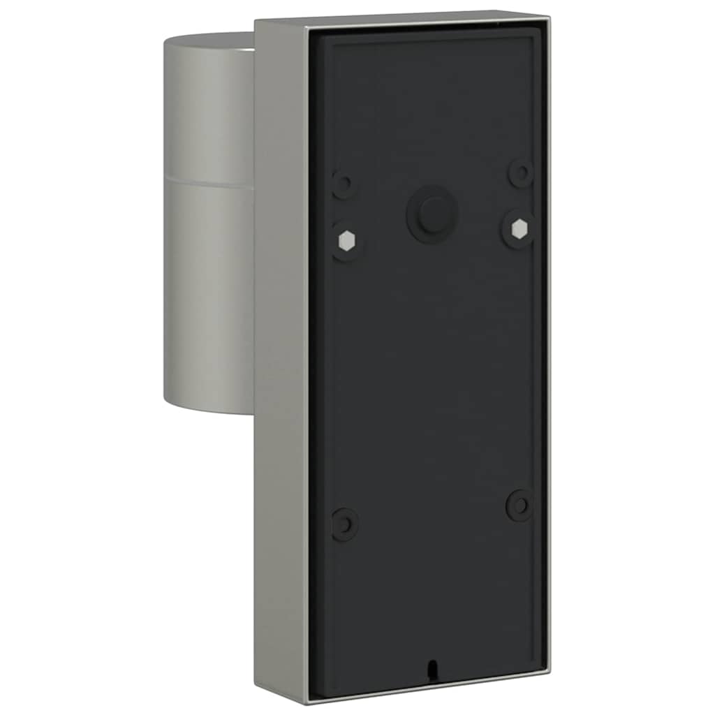 Set di 2 robuste applique da parete per esterni design moderno 6,5 x 10,5 x 16 cm acciaio inox argento 02_0056532