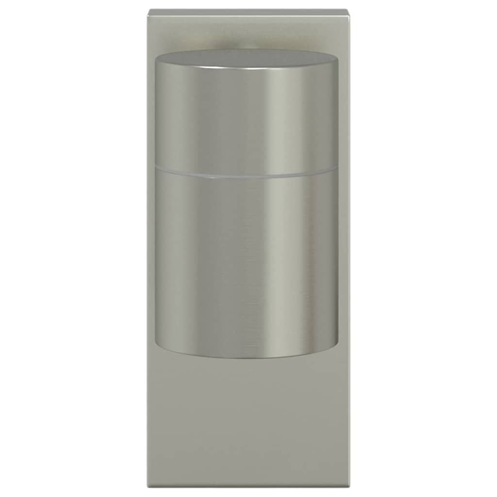 Set di 2 robuste applique da parete per esterni design moderno 6,5 x 10,5 x 16 cm acciaio inox argento 02_0056532