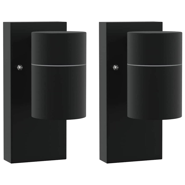 Lampade da Parete Esterne 2 pcs Nero 6.5 x 10.5 x 16 cm 4005988