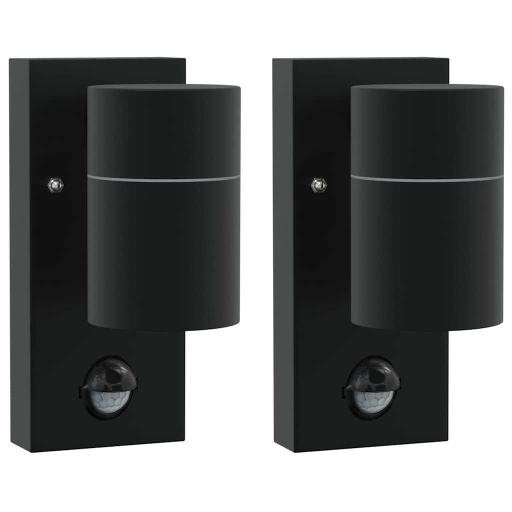 Lampade da Parete Esterne 2 pcs Nero 6.5 x 10.5 x 16 cm 4005990