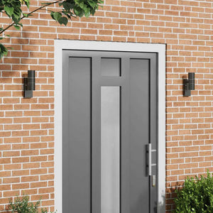 Lampade da Parete Esterne 2 pcs Nero 7 x 10 x 22 cm 4005996