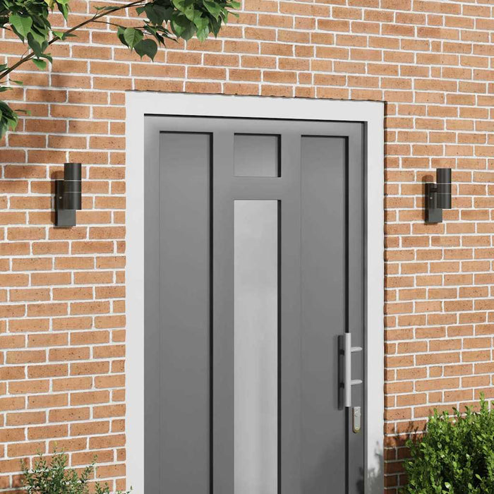 Lampade da Parete Esterne 2 pcs Nero 7 x 10 x 22 cm 4005996