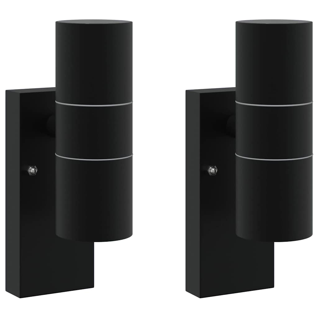 Lampade da Parete Esterne 2 pcs Nero 7 x 10 x 22 cm 4005996