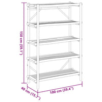 Scaffale 5 Ripiani 100x40x150 cm in Bambù 366459
