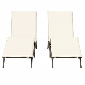 Lettini Prendisole 2 pz con Cuscini Marrone in Polyrattan