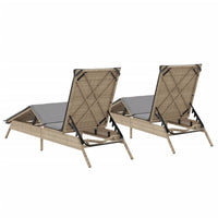 vidaXL Lettini Prendisole 2 pz con Cuscini Beige in Polyrattan