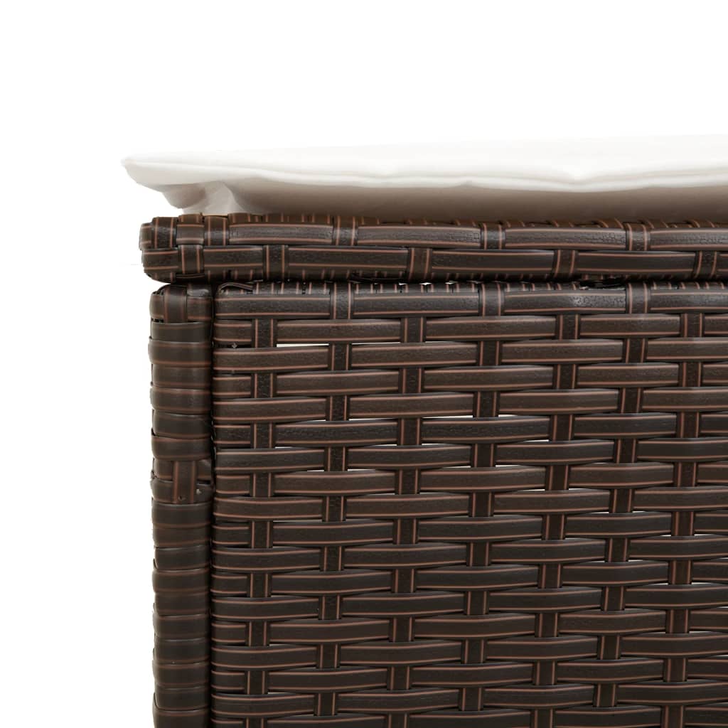 vidaXL Lettini Prendisole 2 pz con Cuscini Marrone in Polyrattan