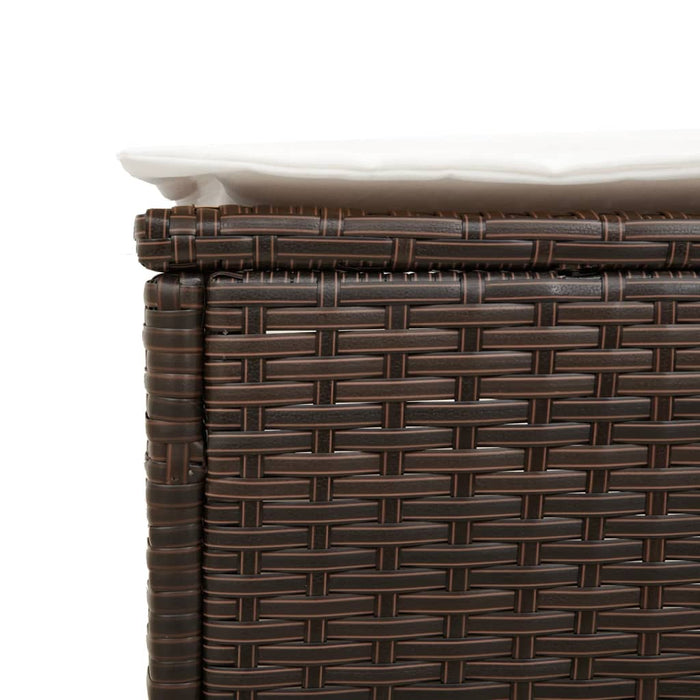 vidaXL Lettini Prendisole 2 pz con Cuscini Marrone in Polyrattan