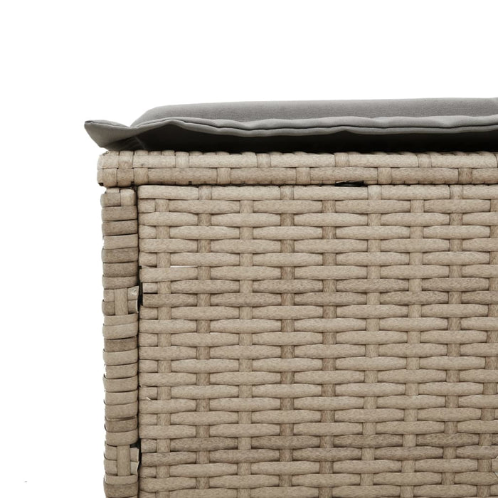 Lettini Prendisole 2 pz con Cuscini Beige in Polyrattan