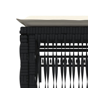 Lettini Prendisole con Cuscini 2 pz Neri in Polyrattan 3261596