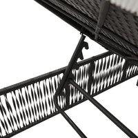 Lettini Prendisole con Cuscini 2 pz Neri in Polyrattan 3261596