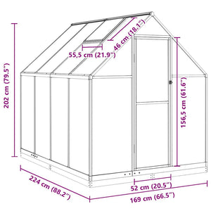 Telaio Serra con Base Argento 224x169x202 cm in Alluminio