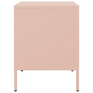 Comodino Rosa 36x39x50,5 cm in Acciaio 842912