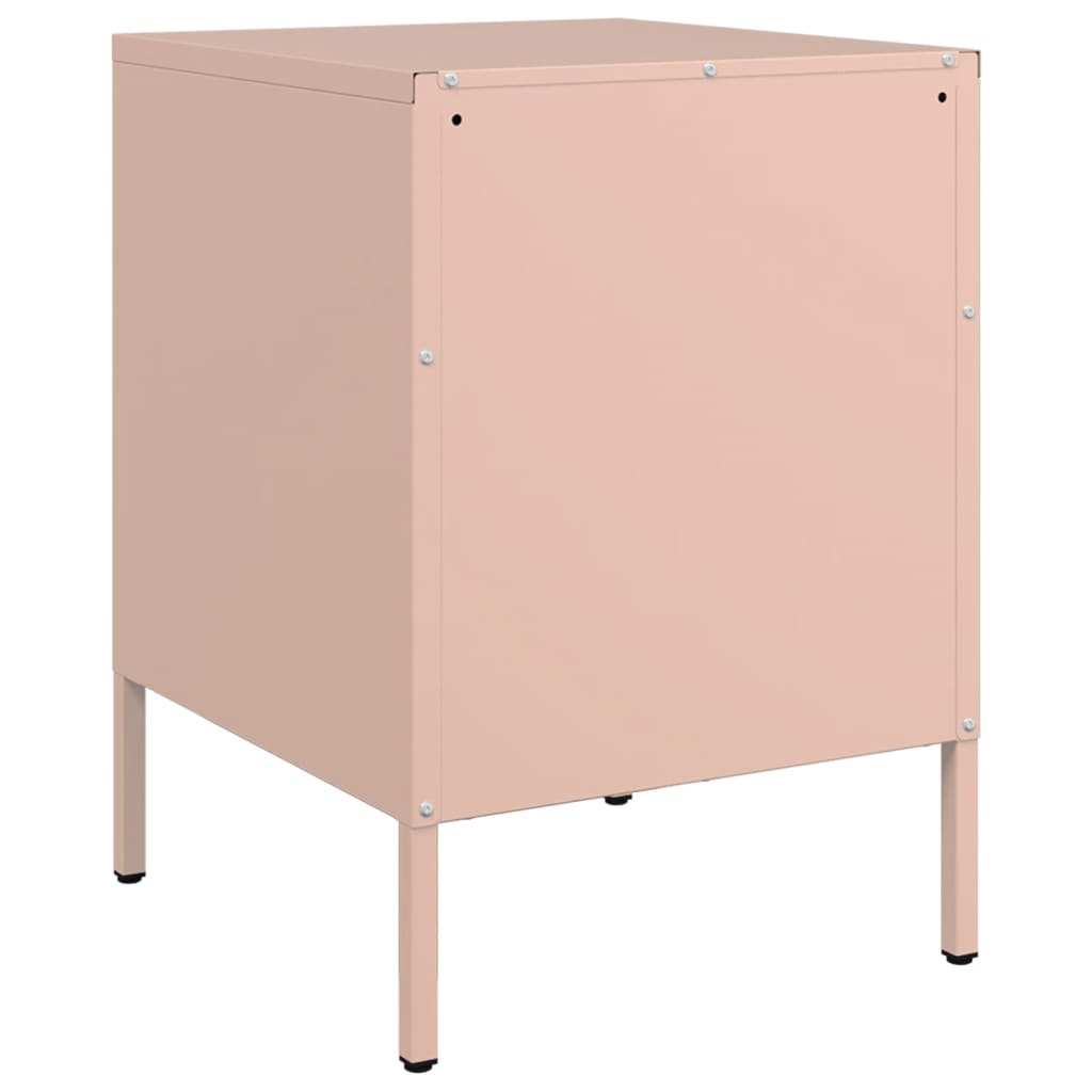 Comodini 2 pz Rosa 36x39x50,5 cm in Acciaio 842913