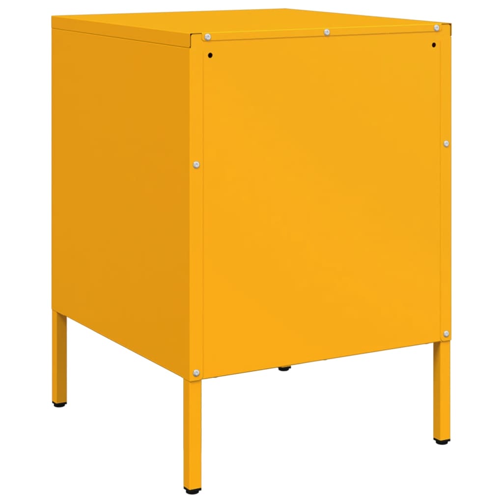 Comodini 2 pz Giallo Senape 36x39x50,5 cm in Acciaio 842917