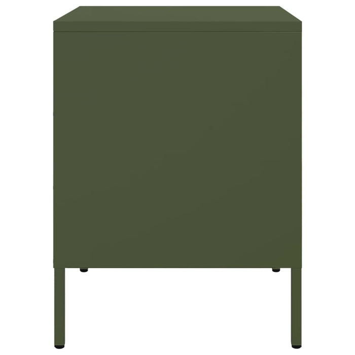 Comodino-Tavolino da notte Verde Oliva 36x39x50,5 cm in Acciaio 363813