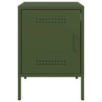 Comodini 2 pz Verde Oliva 36x39x50,5 cm in Acciaio 842919