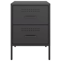 Comodini 2 pz Nero 36x39x50,5 cm in Acciaio 842923