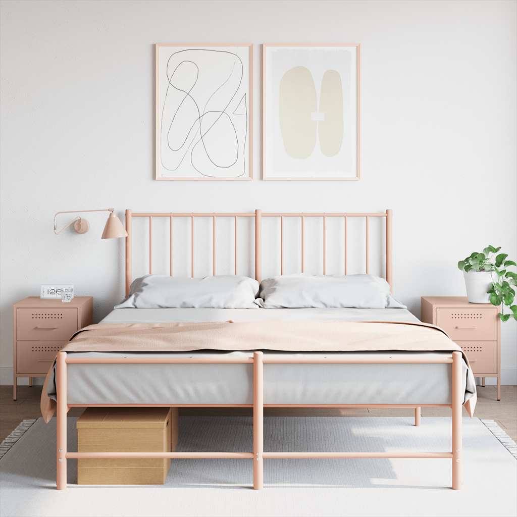 Comodini 2 pz Rosa 36x39x50,5 cm in Acciaio 842925