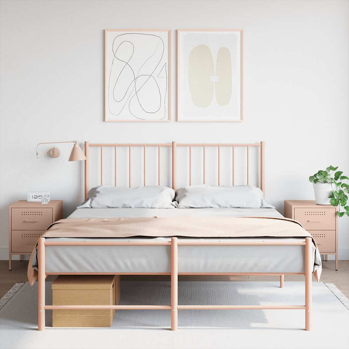 Comodini 2 pz Rosa 36x39x50,5 cm in Acciaio 842925