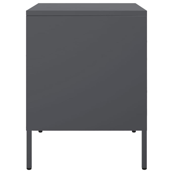 Comodino Antracite 36x39x50,5 cm in Acciaio 842926
