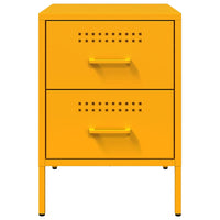 vidaXL Comodini 2 pz Giallo Senape 36x39x50,5 cm in Acciaio