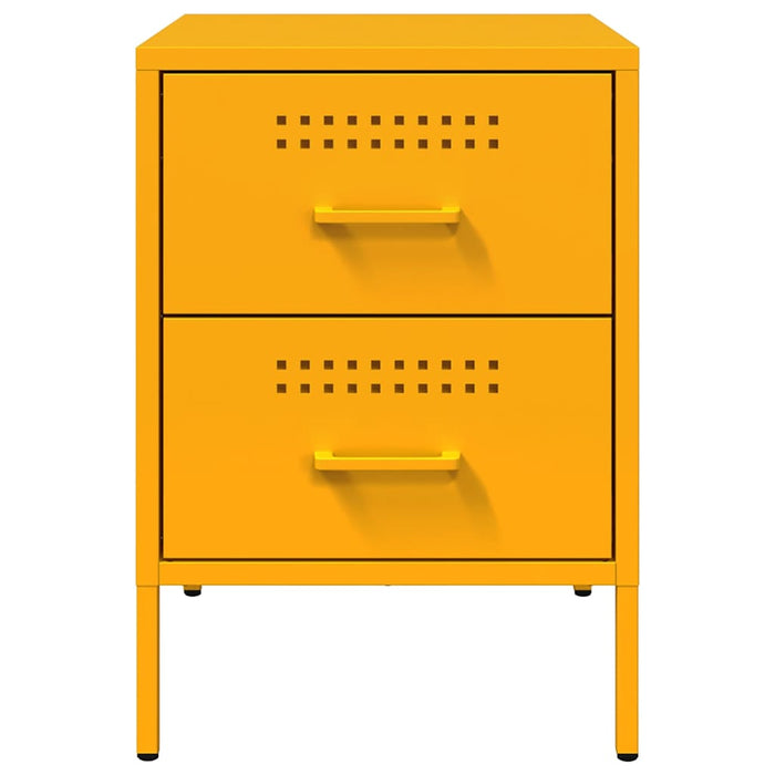 vidaXL Comodini 2 pz Giallo Senape 36x39x50,5 cm in Acciaio