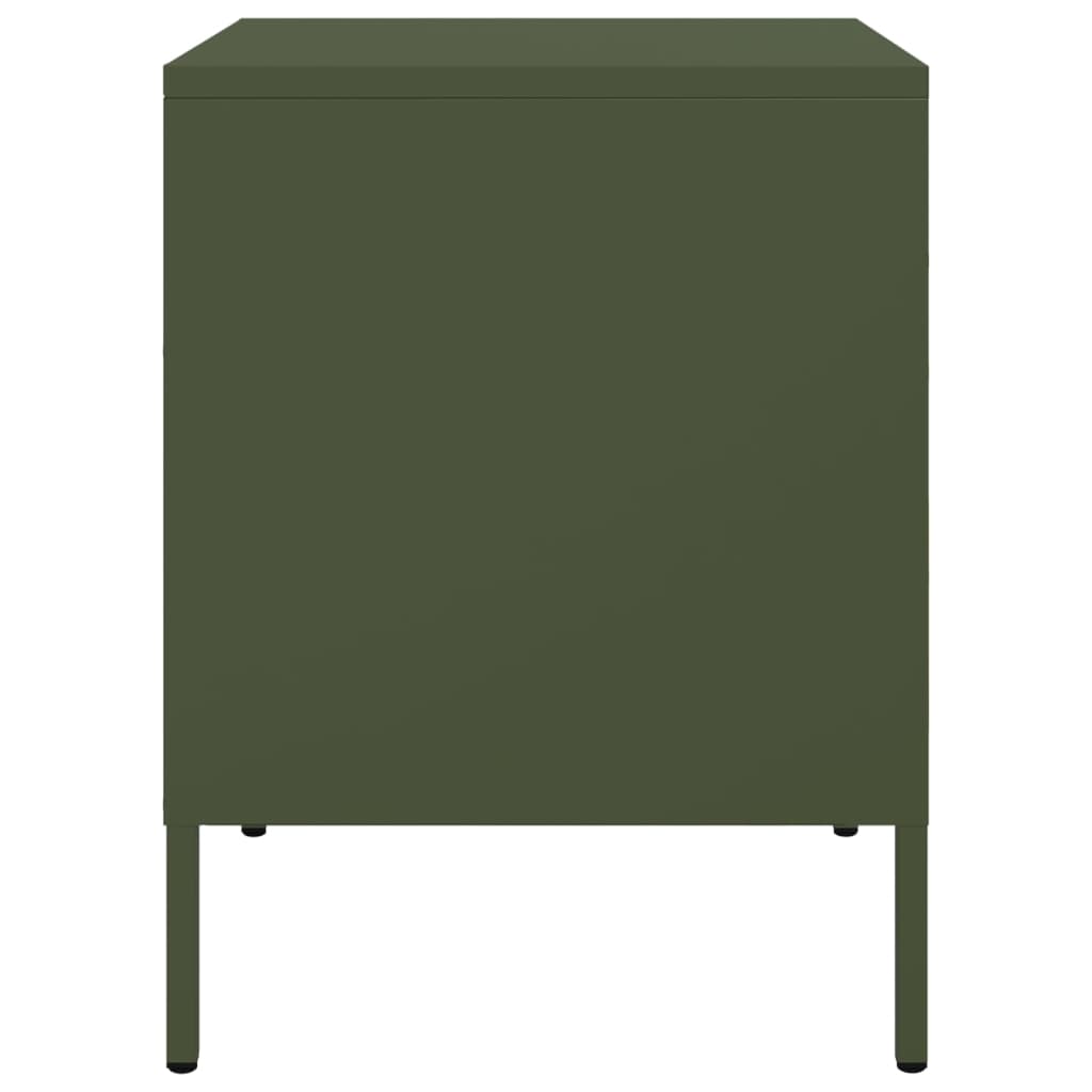Comodino Verde Oliva 36x39x50,5 cm in Acciaio 842930