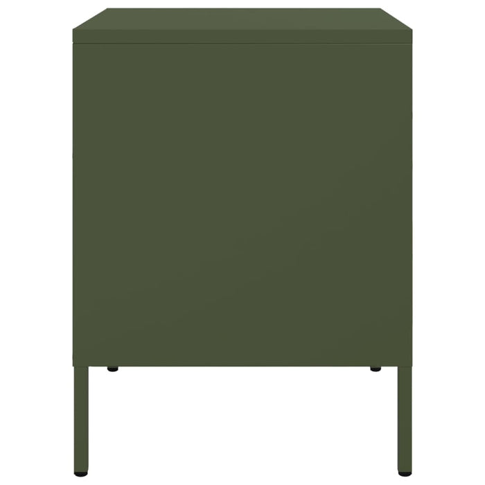 Comodino Verde Oliva 36x39x50,5 cm in Acciaio 842930