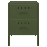 Comodini 2 pz Verde Oliva 36x39x50,5 cm in Acciaio 842931