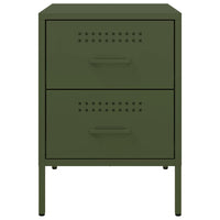 Comodini 2 pz Verde Oliva 36x39x50,5 cm in Acciaio