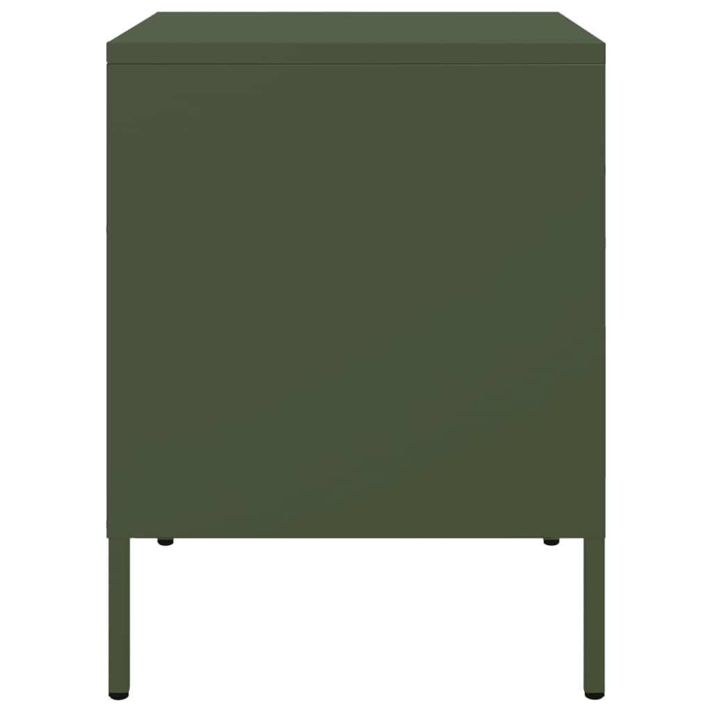 Comodini 2 pz Verde Oliva 36x39x50,5 cm in Acciaio 842931