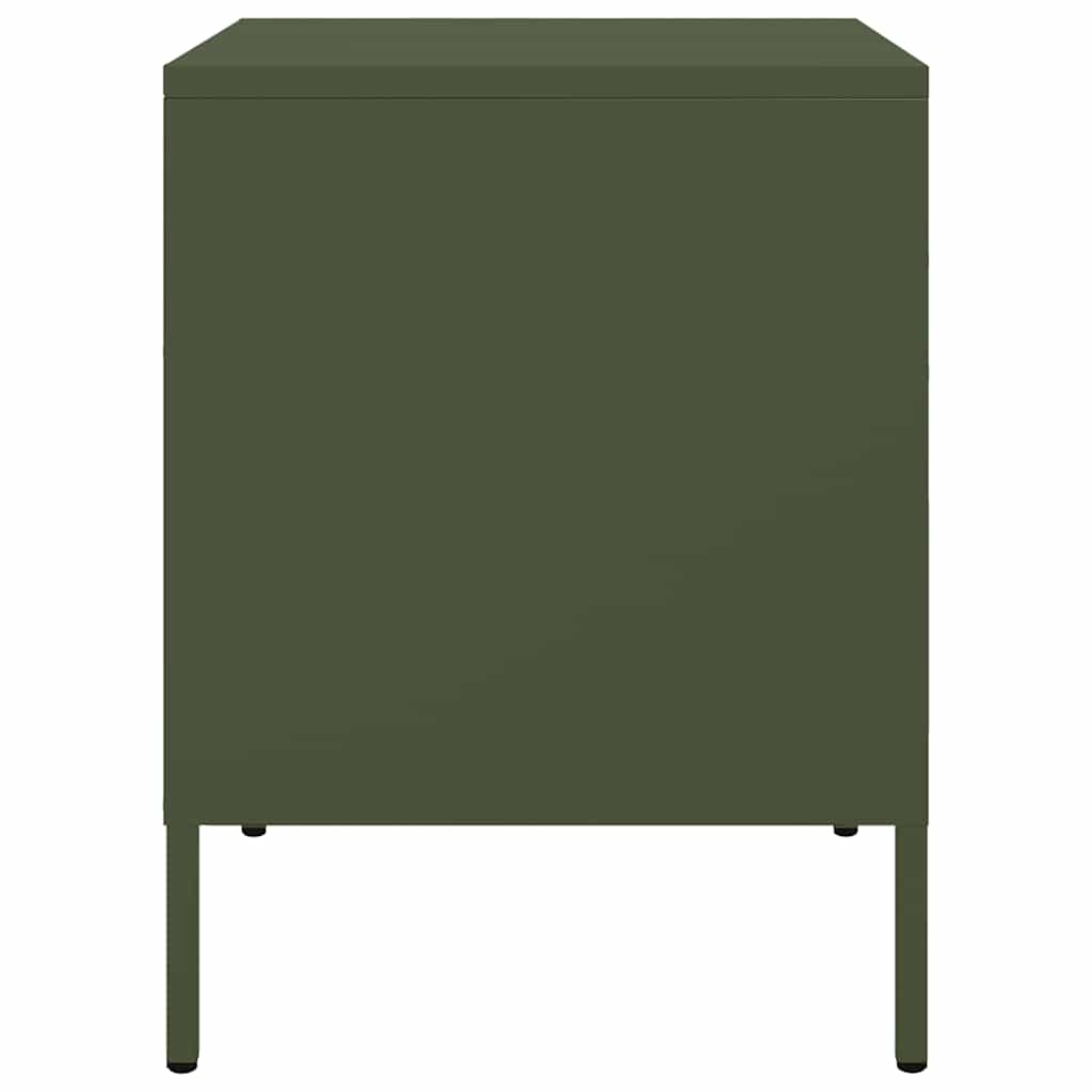 Comodini 2 pz Verde Oliva 36x39x50,5 cm in Acciaio