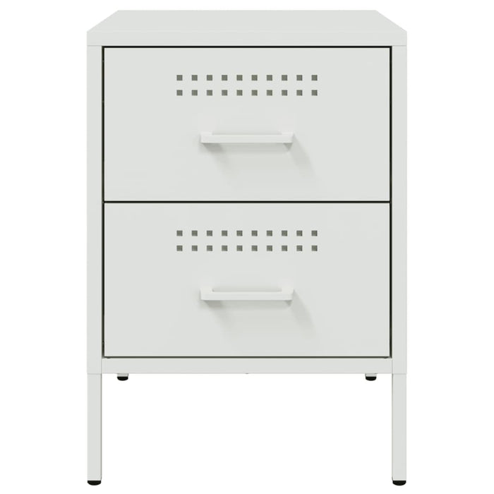 Comodino Bianco 36x39x50,5 cm in Acciaio 842932